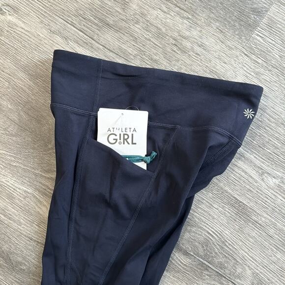 NWT Athleta Girl High Rise Stash Your Treasures Capri Tight Navy Size Large/12 - Picture 10 of 15